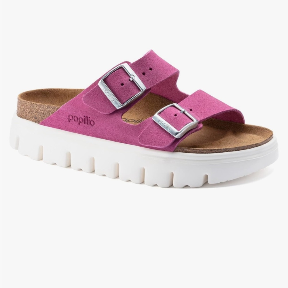 Birkenstock Arizona Chunky Platform Pink Slide Sandals